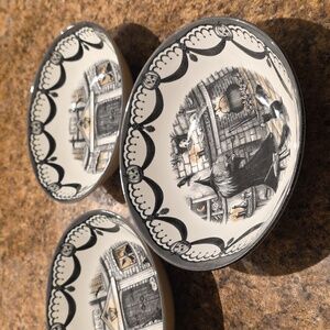 3 ROYAL STAFFORD Spookyville Haunted House bowls